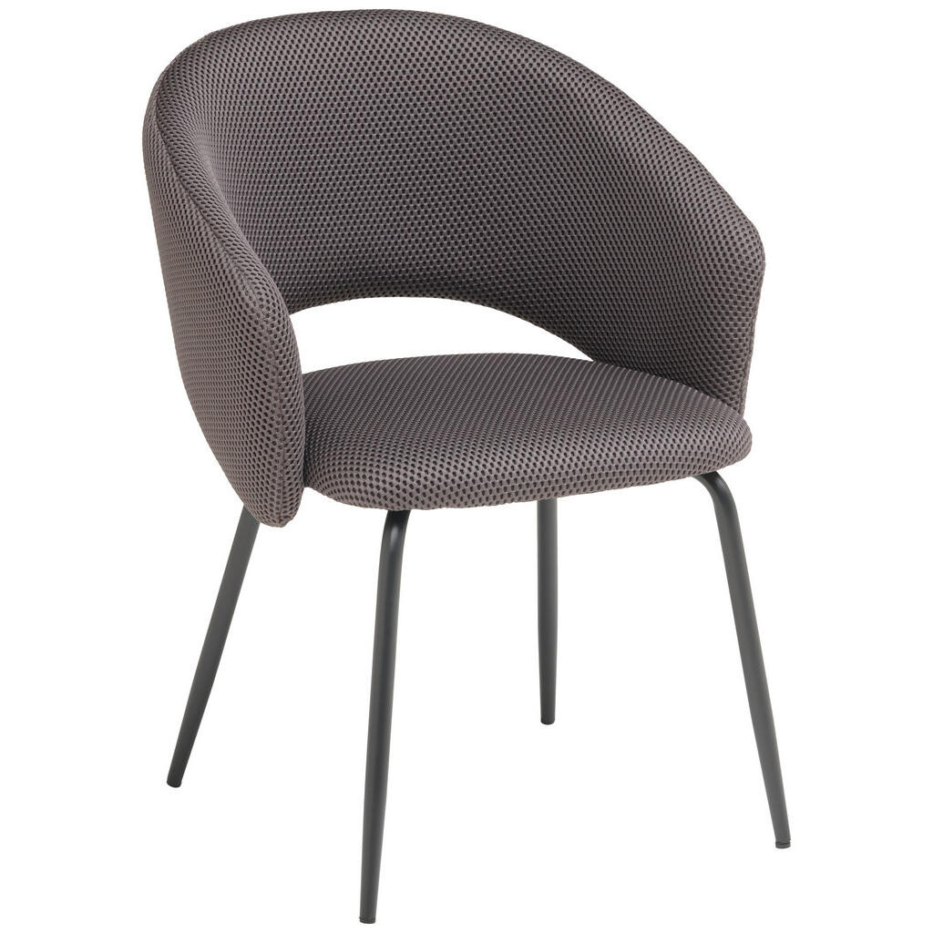 MID.YOU STOLIČKA S PODRÚČKAMI, železo, sieťovina, sivá