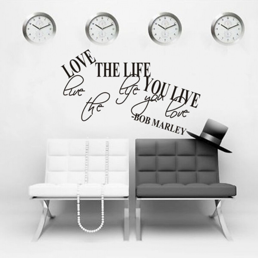 Dekoratívna nálepka na stenu Bob Marley - čierna
