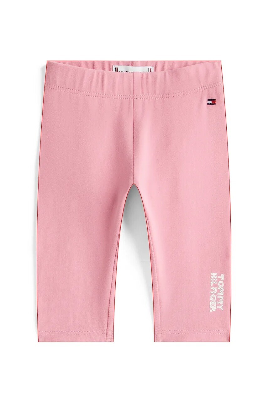 Legíny pre bábätká Tommy Hilfiger ružová farba, jednofarebné, KN0KN02074