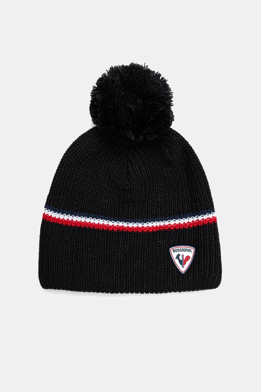 Čiapka s prímesou vlny Rossignol čierna farba, RLMMH03U