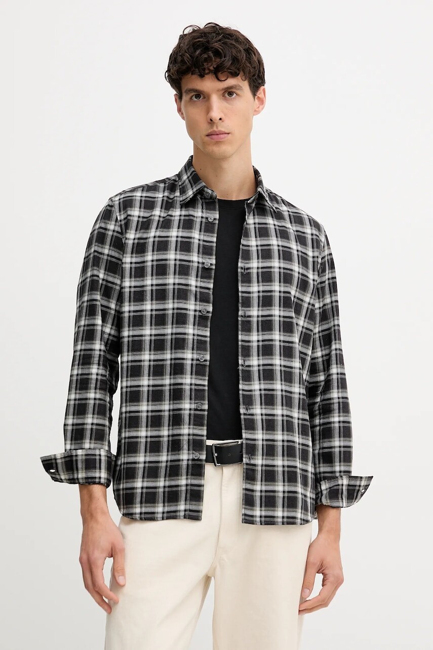 Bavlnená košeľa Marc O'Polo šedá farba, regular, s klasickým golierom, 529740042118