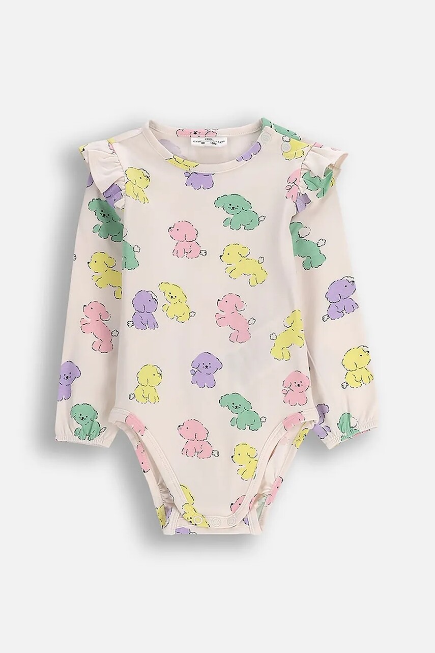 Detské bavlnené body Coccodrillo HAPPY PUPPY GIRL NEWBORN