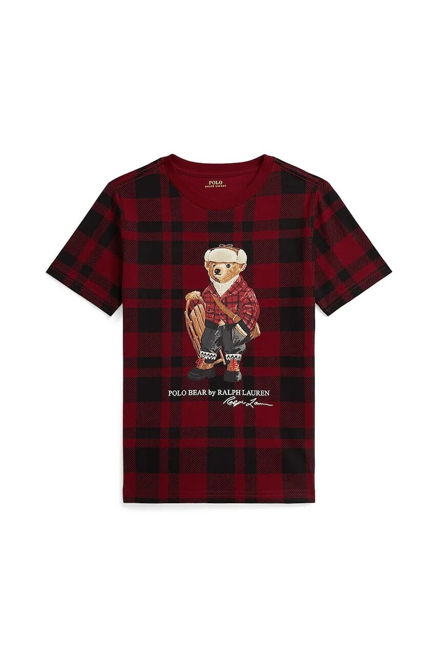 Detské bavlnené tričko Polo Ralph Lauren červená farba, s potlačou, 322981259001