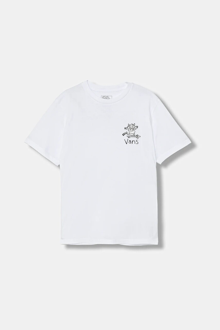Detské tričko Vans BY BOARD GANG SS biela farba, s potlačou, VN000RDSWHT1