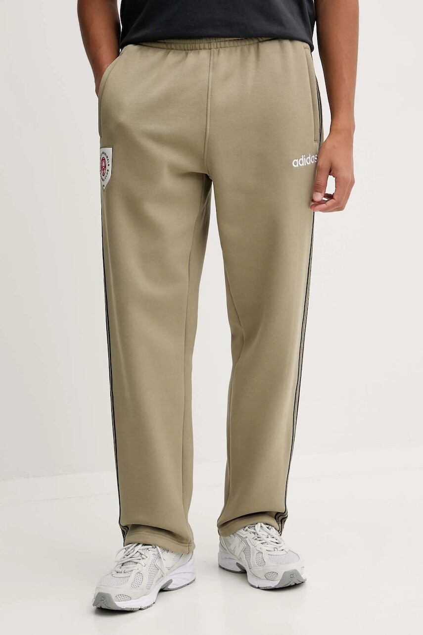 Tepláky adidas Originals Mesh Stripe zelená farba, s nášivkou, JX3087