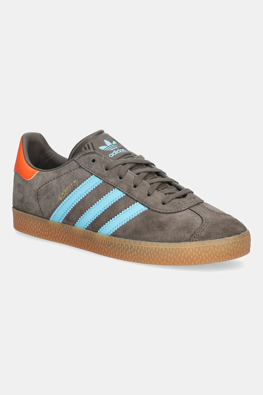 Detské semišové tenisky adidas Originals GAZELLE hnedá farba, JR5942
