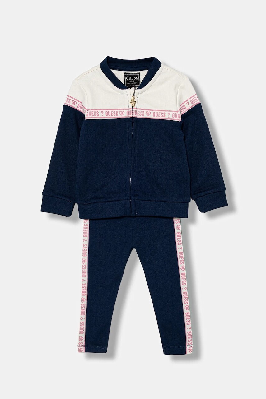 Detská tepláková súprava z bavlny Guess 2-pak tmavomodrá farba, A5YG10 KA6R4