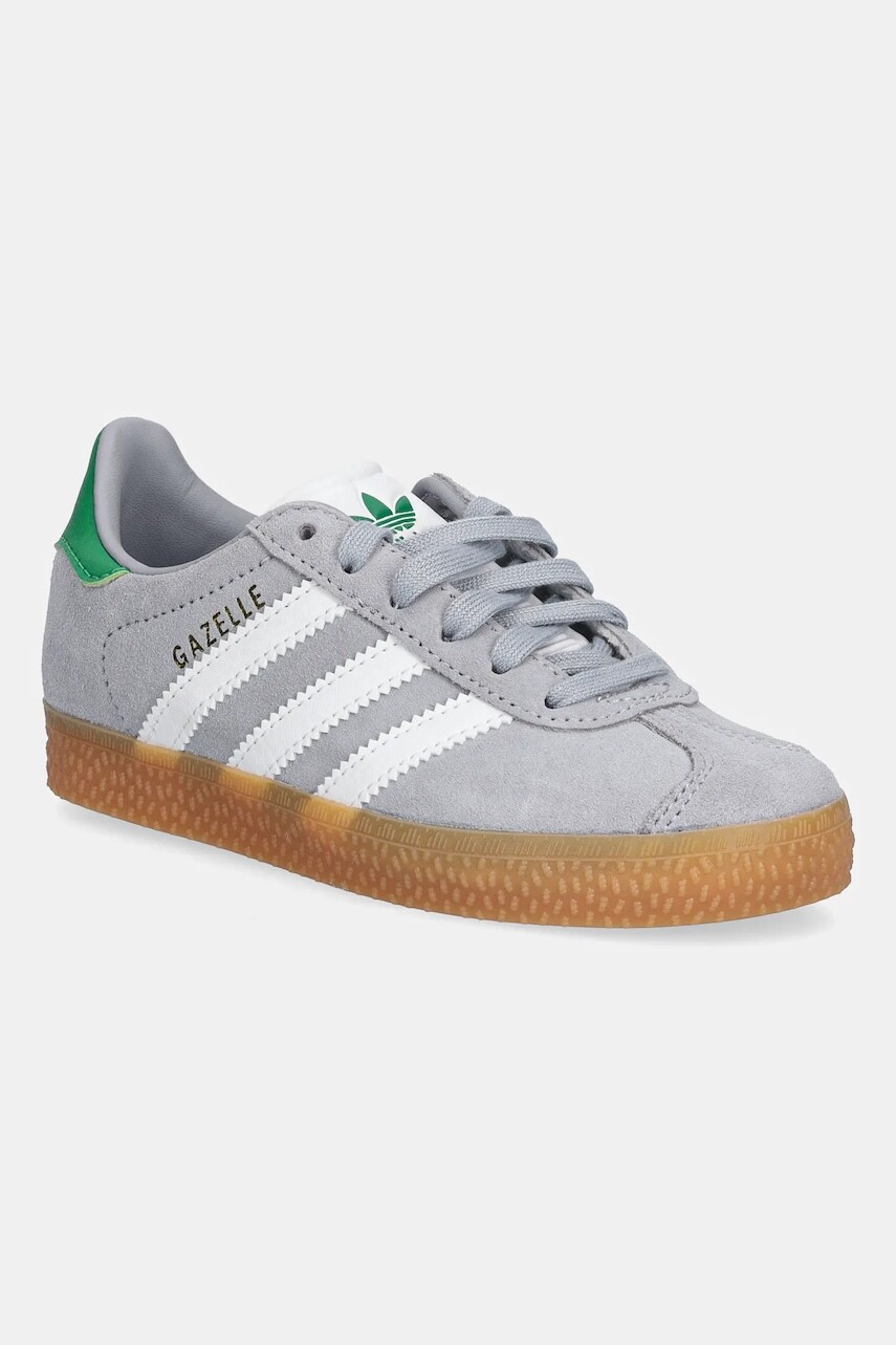 Detské semišové tenisky adidas Originals GAZELLE šedá farba, JQ5999