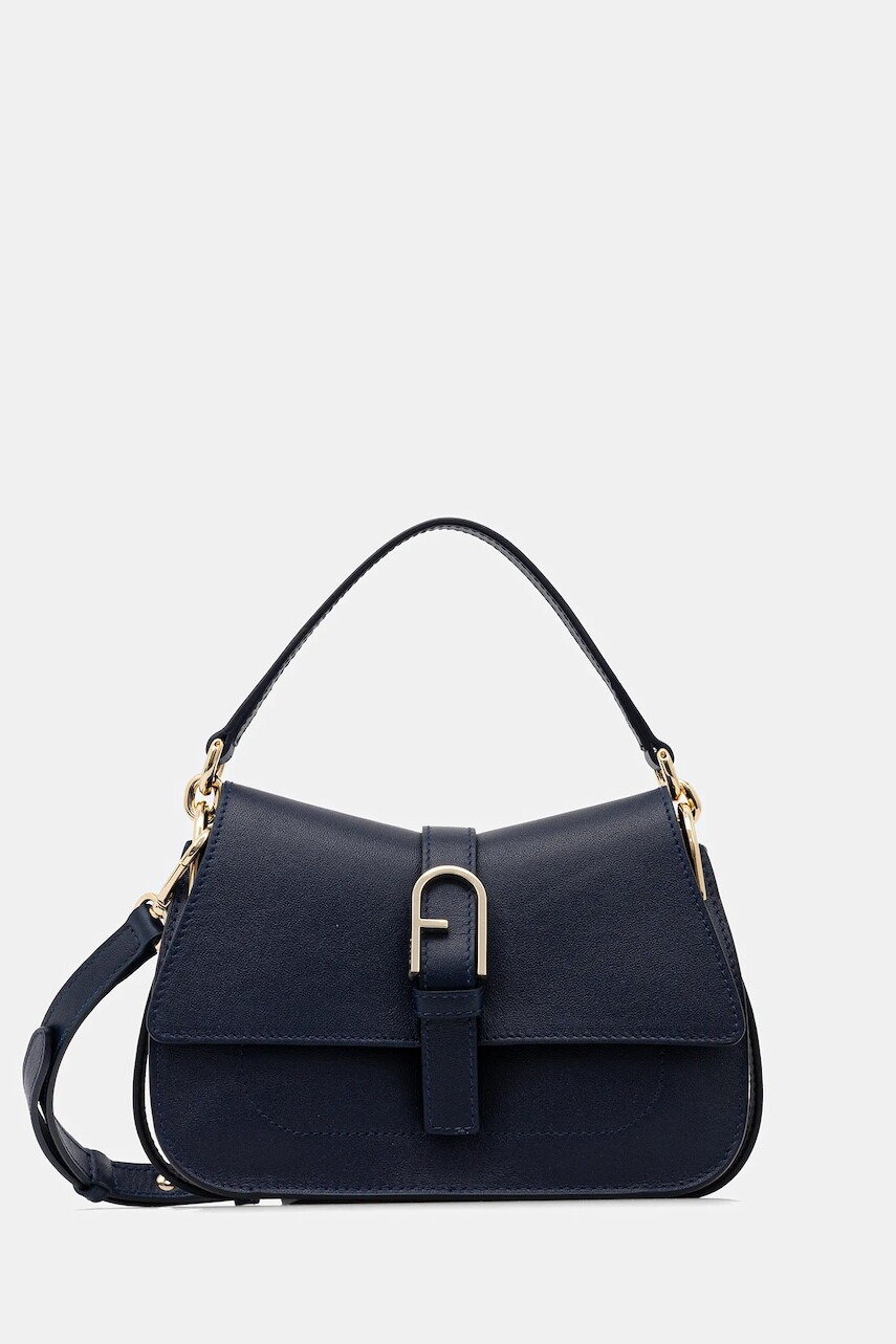 Kožená kabelka Furla tmavomodrá farba, WB01032.BX2045.4533S