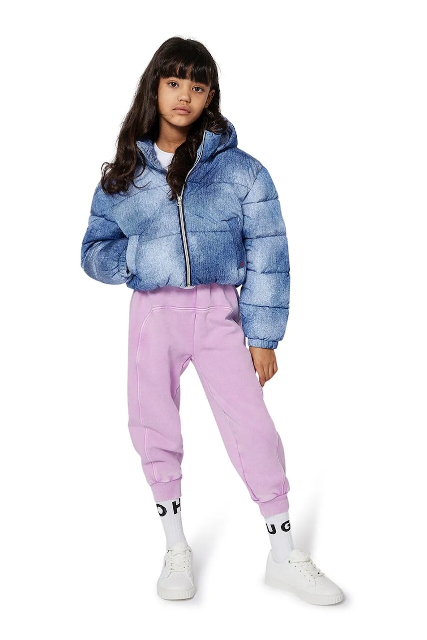 Detské tepláky HUGO fialová farba, jednofarebné, G00505