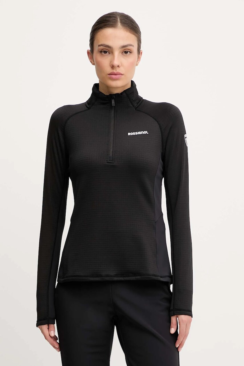 Funkčná mikina Rossignol BLACKSIDE čierna farba, jednofarebná, RLOWL01