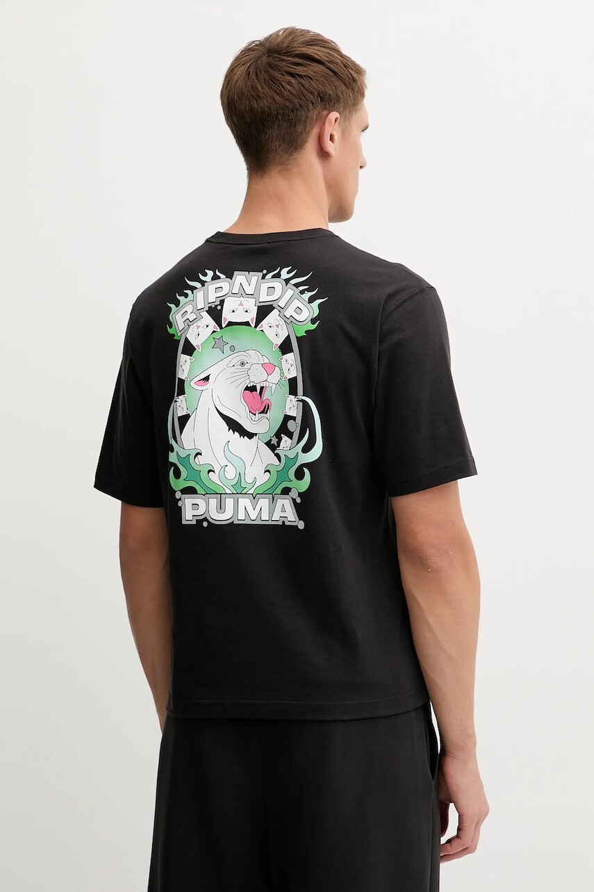 Bavlnené tričko Puma x RIPNDIP pánske, čierna farba, s potlačou, 632413