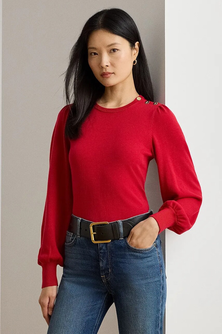 Sveter Lauren Ralph Lauren červená farba, 200980974