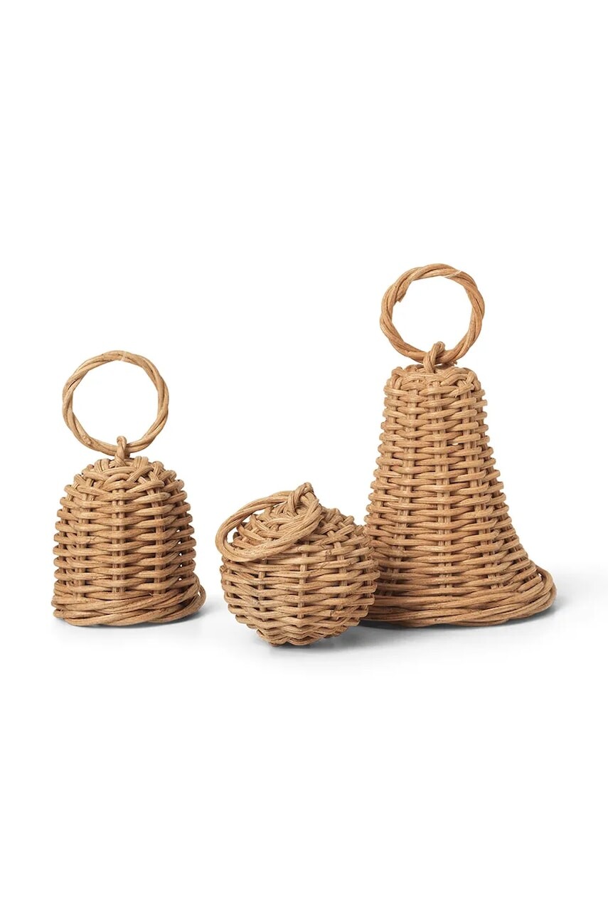 Ozdoba na vianočný stromček ferm LIVING 3-pak béžová farba