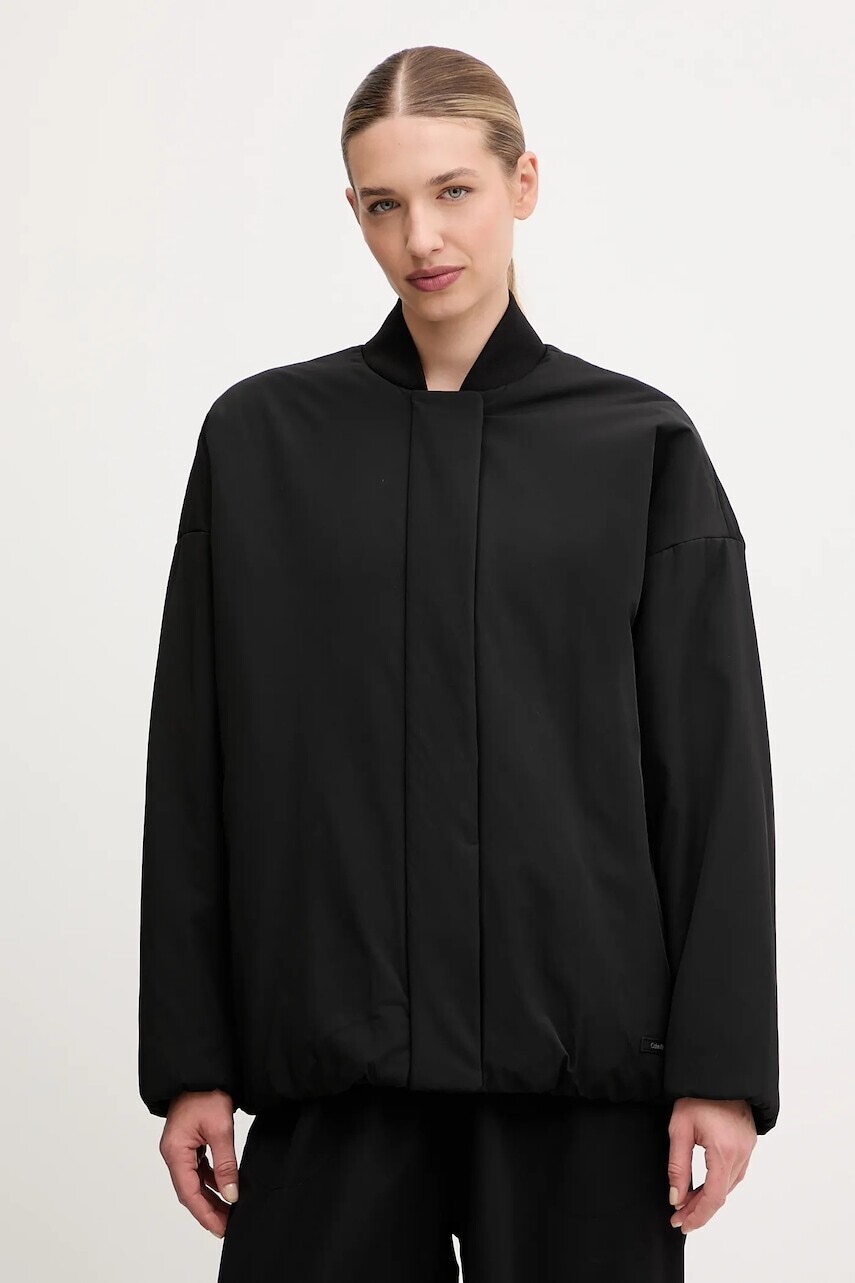 Bunda Calvin Klein Performance čierna farba, zimná, oversize, LVGWF5J402