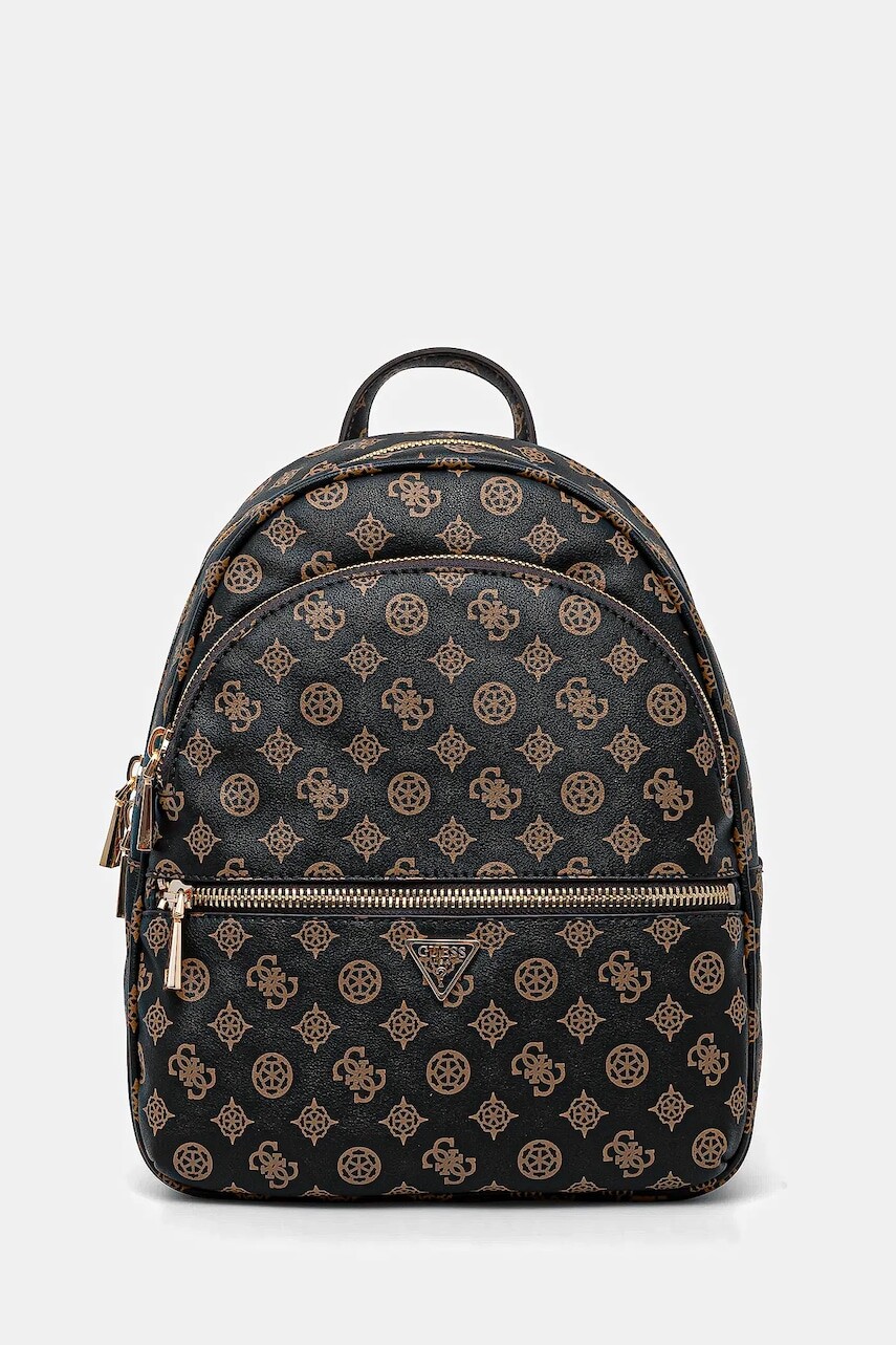 Ruksak Guess MANHATTAN dámsky, hnedá farba, malý, vzorovaný, HWPG71 18330