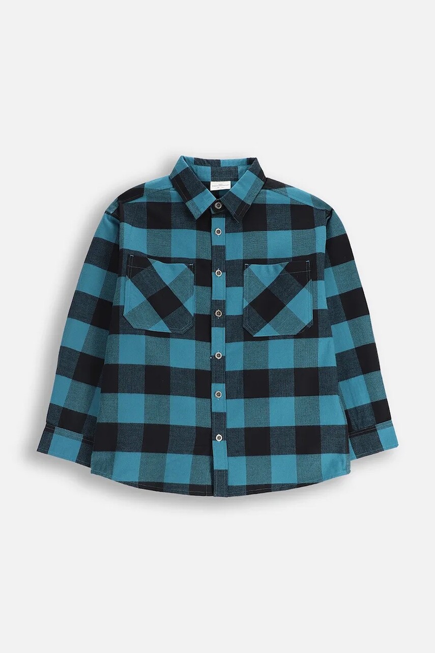 Detská bavlnená košeľa Coccodrillo tyrkysová farba, CITY RACING BOY JUNIOR