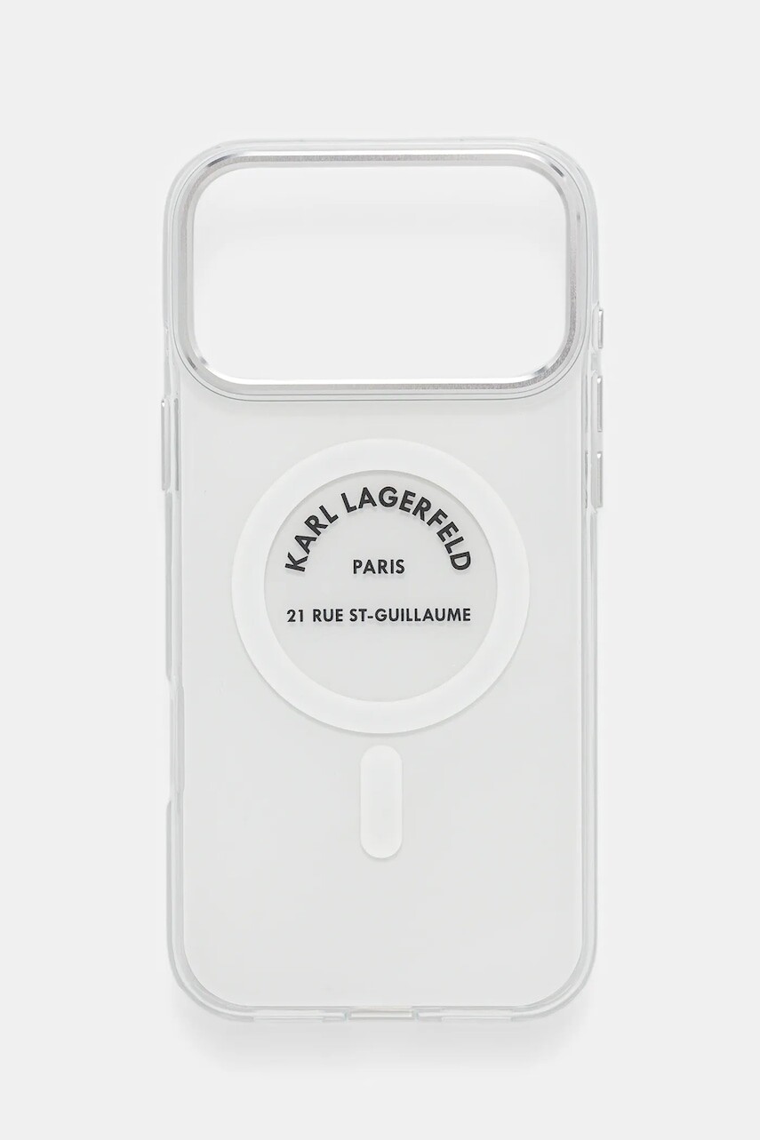 Puzdro na mobil Karl Lagerfeld iPhone 17 Pro Max priehľadná farba, KLHMP17XHKRSGPT