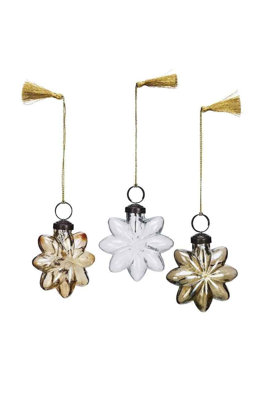 Sada vianočných príveskov Madam Stoltz 7 cm 3-pak viac farieb