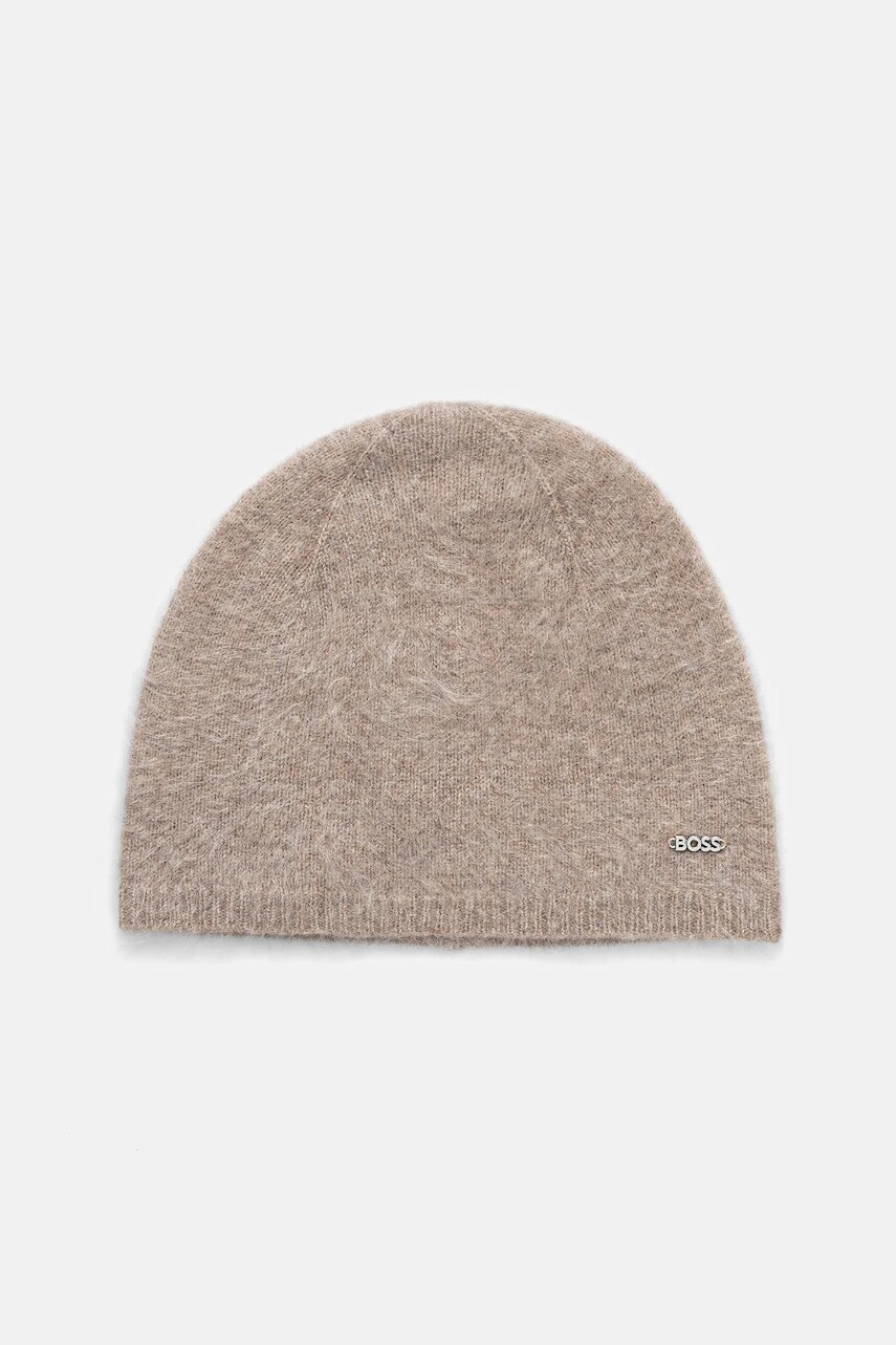 Kašmírová čiapka BOSS béžová farba, 50545792