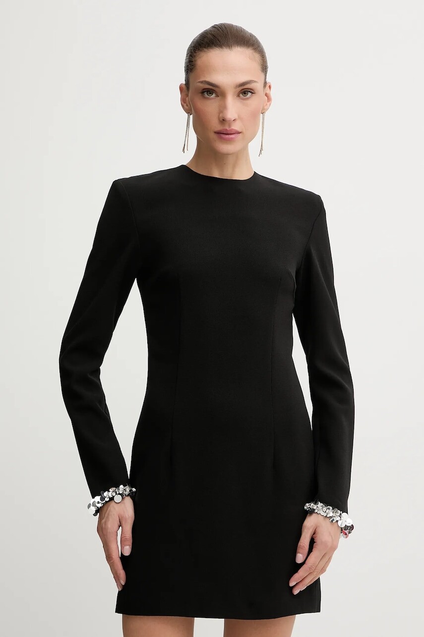 Šaty Rotate čierna farba, mini, áčkový strih, 115165100