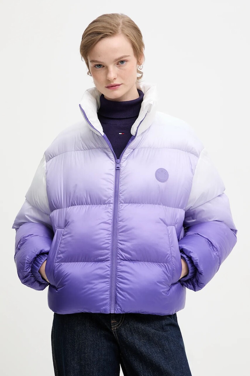 Bunda Hugo Blue fialová farba, zimná, oversize, 50543604