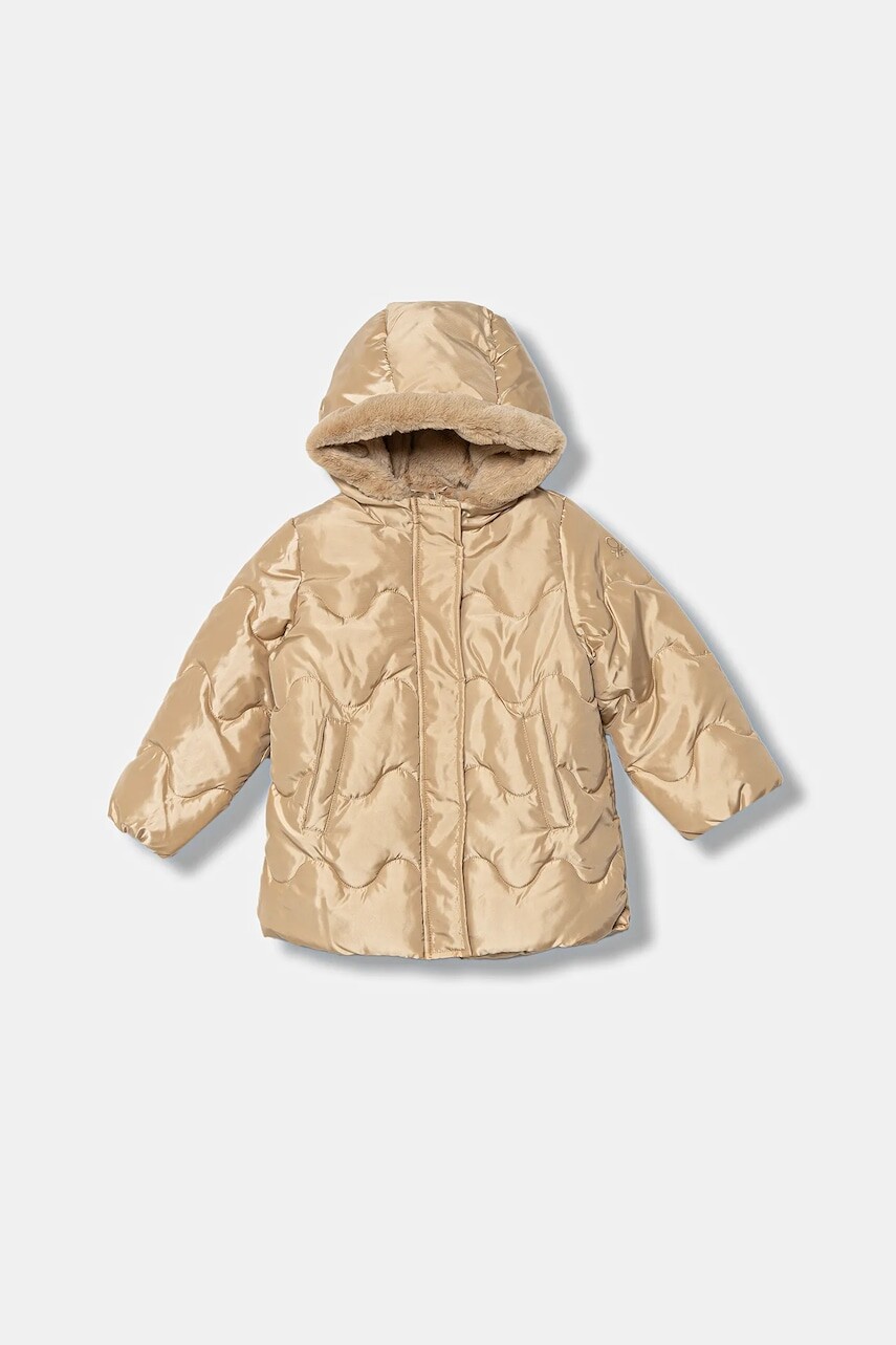 Detská bunda United Colors of Benetton béžová farba, 2SVKGN045