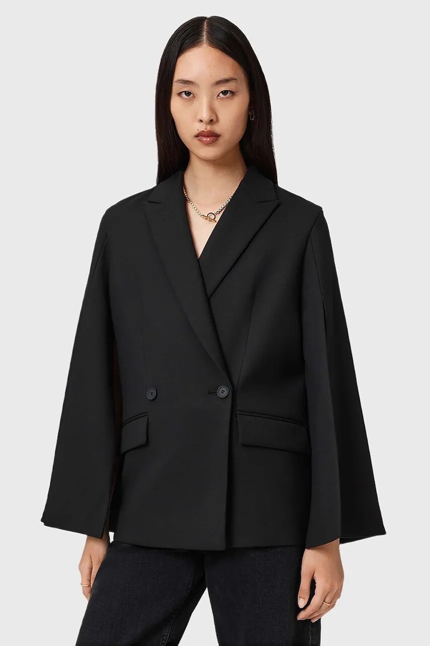 Sako AllSaints čierna farba, dvojradové, jednofarebné, W050QD