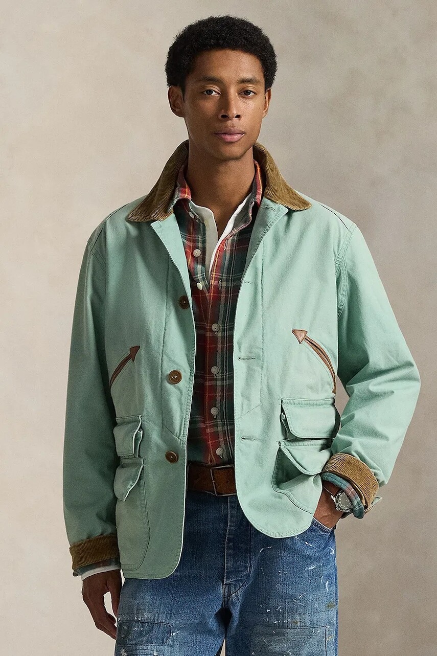 Bavlnená bunda Polo Ralph Lauren zelená farba, prechodná, 710P02026