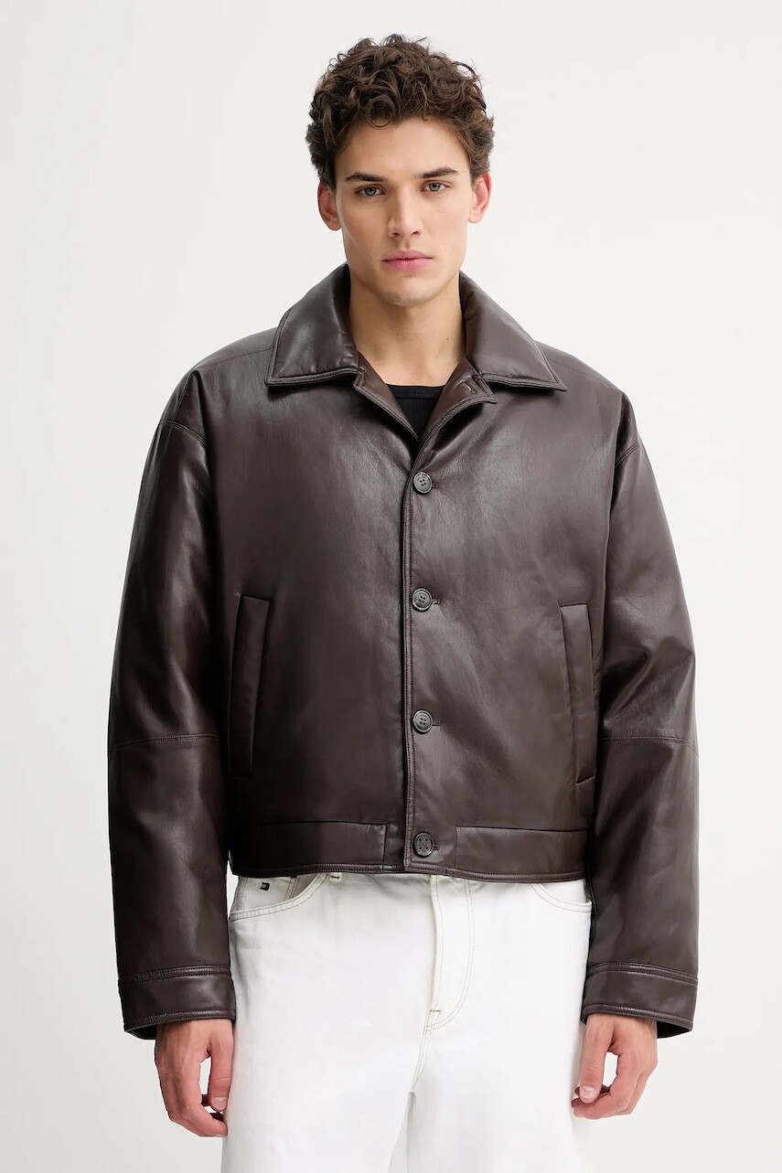 Bunda Nanushka NM25FWJK06678 hnedá farba, prechodná, ZALER