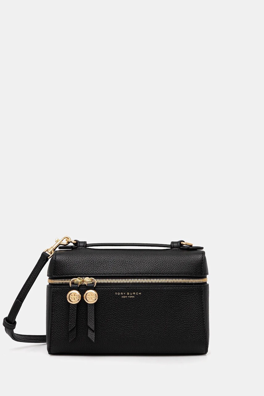 Kožená kabelka Tory Burch Romy Slim čierna farba, 178948-001