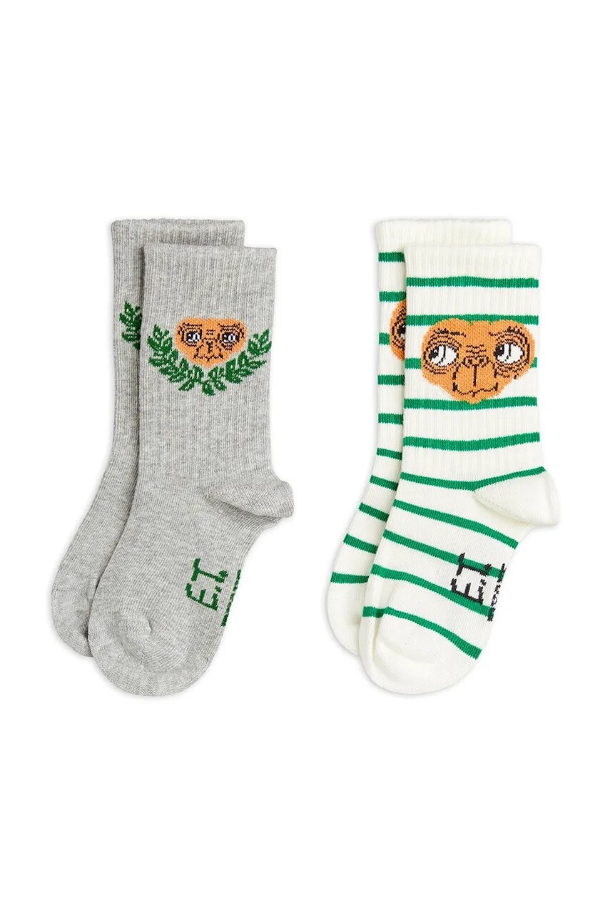 Detské ponožky Mini Rodini E.T. 2-pak šedá farba, 25860100