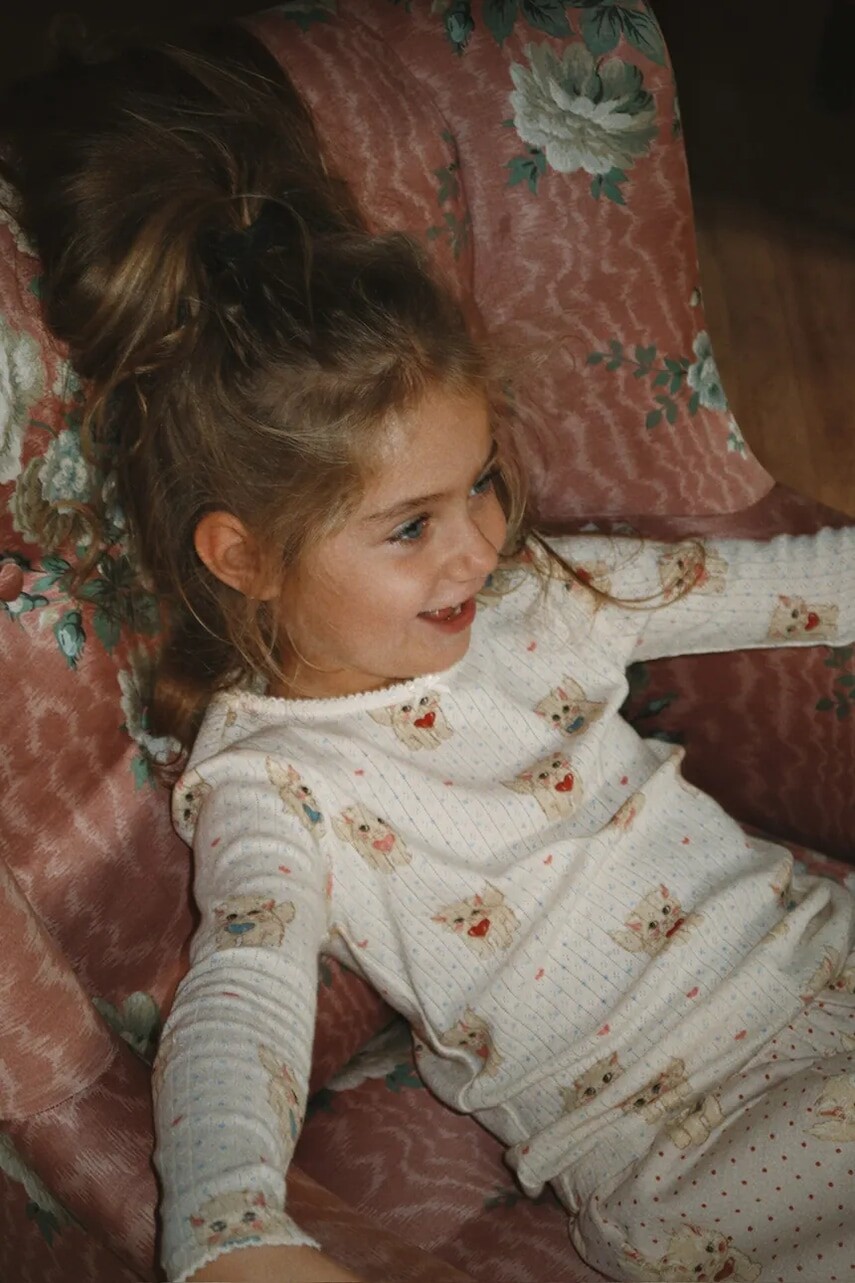 Detská bavlnená košeľa s dlhým rukávom Konges Sløjd MINNIE BLOUSE GOTS béžová farba, s potlačou, KS105190