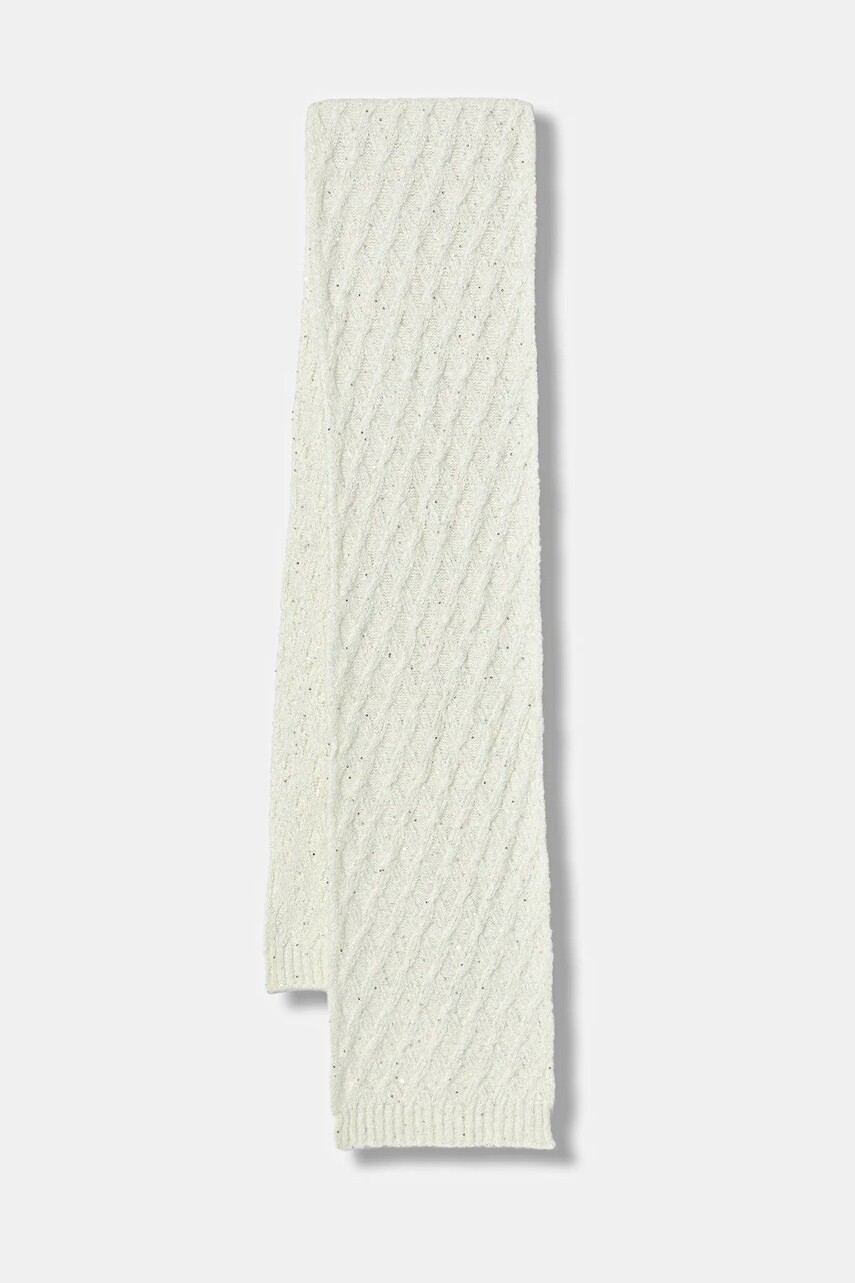 Šál United Colors of Benetton béžová farba, s nášivkou, 19WMCU015