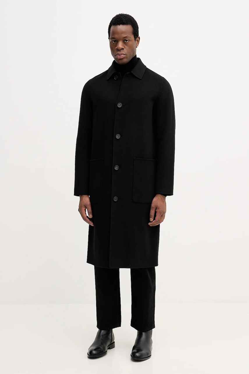 Vlnený kabát MACKAGE čierna farba, BECKETT