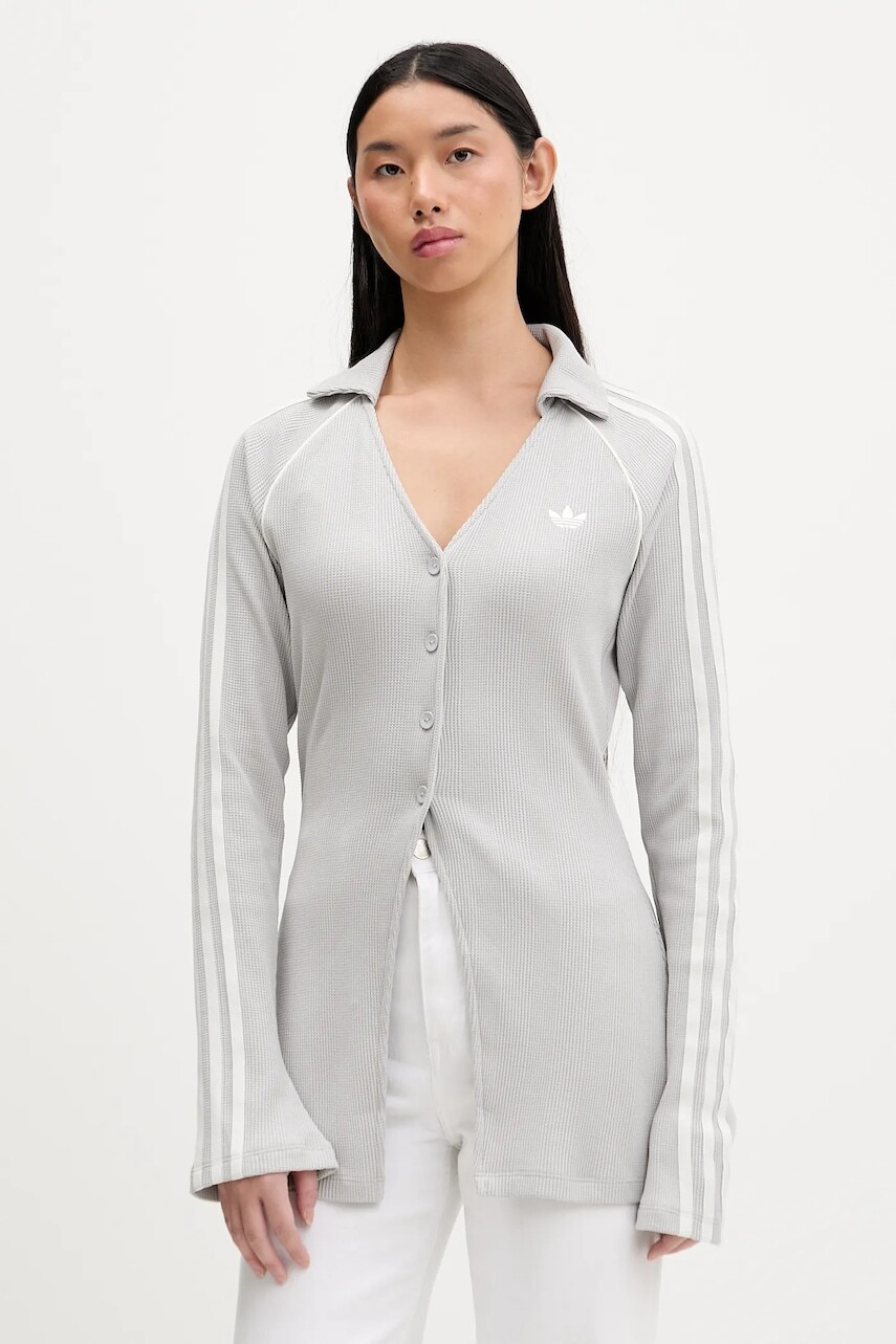Košeľa adidas Originals Button Down šedá farba, regular, s klasickým golierom, KR5109