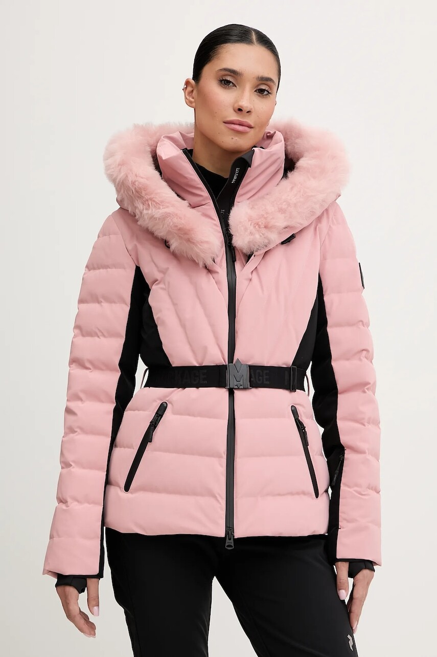 Páperová lyžiarska bunda MACKAGE ružová farba, ELITA-SHR