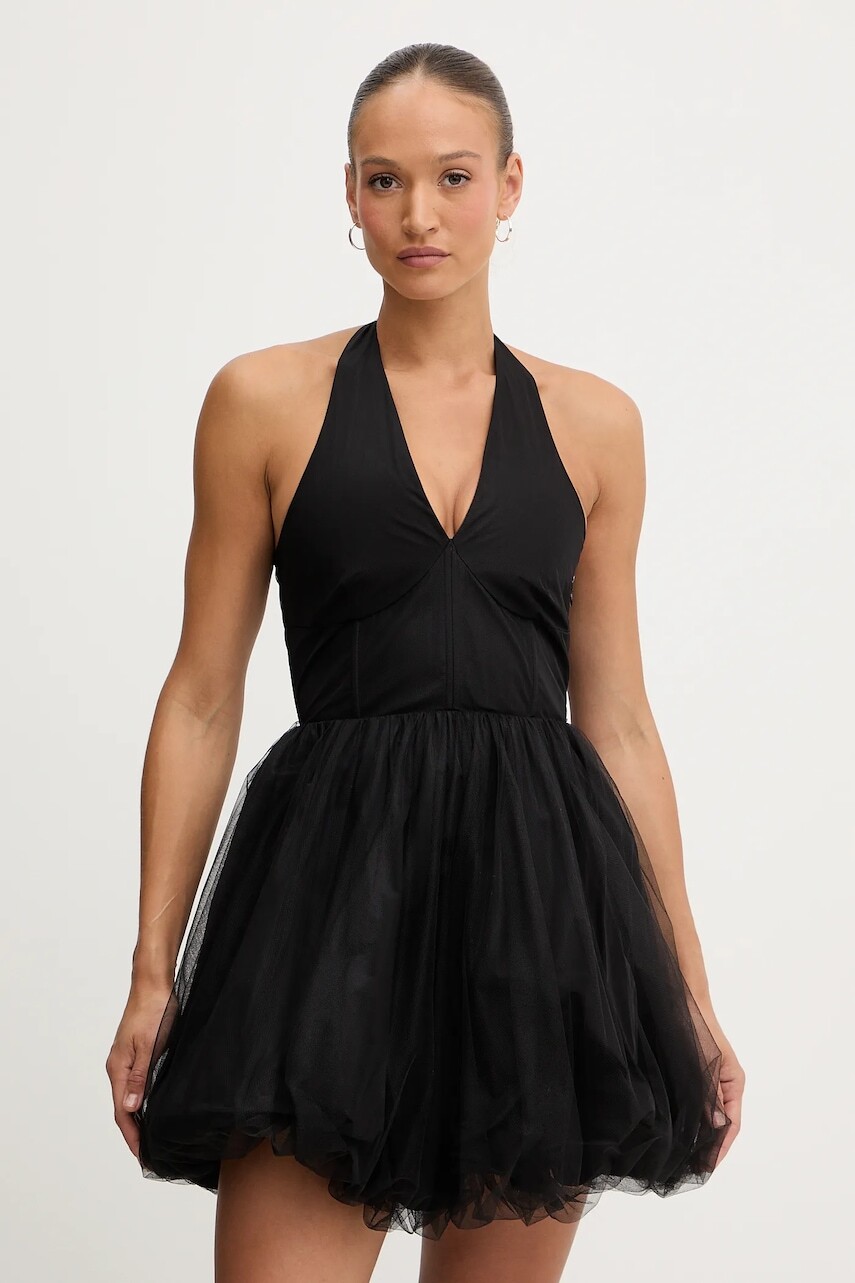 Šaty Twinset čierna farba, mini, áčkový strih, 252TT2283