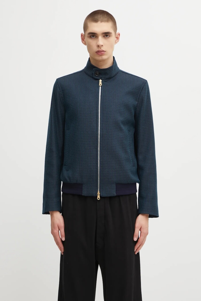 Bunda s prímesou vlny Paul Smith tmavomodrá farba, prechodná, M1R-603Z-T02808