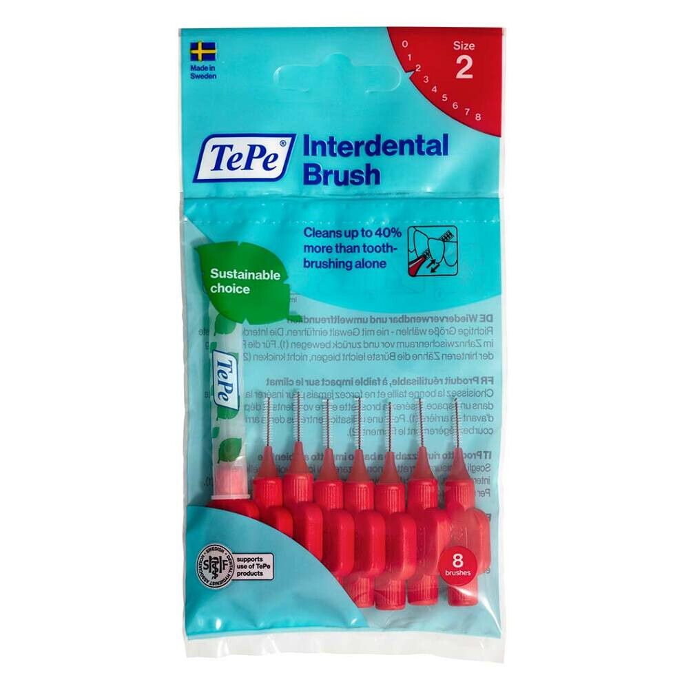TEPE Medzizubné kefky červené 0,5 mm 8 ks