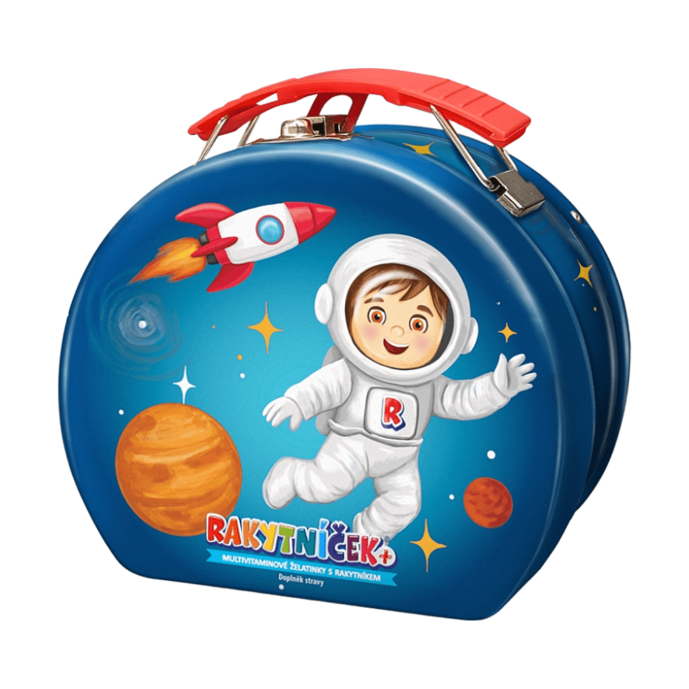 TEREZIA Rakytníček + multivitamínové želatinky 50 kusov- Kufrík Vesmír
