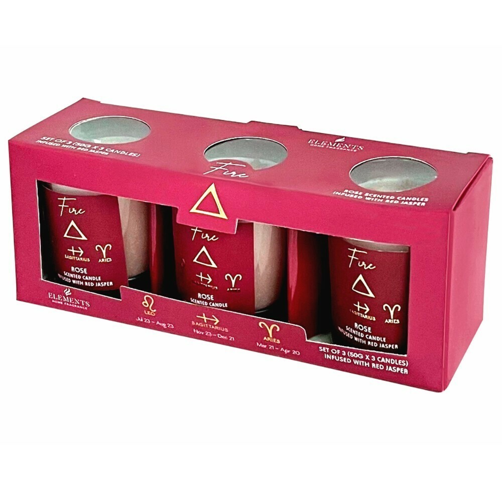 Arome Elements Súprava vonných sviečok 3 ks Oheň