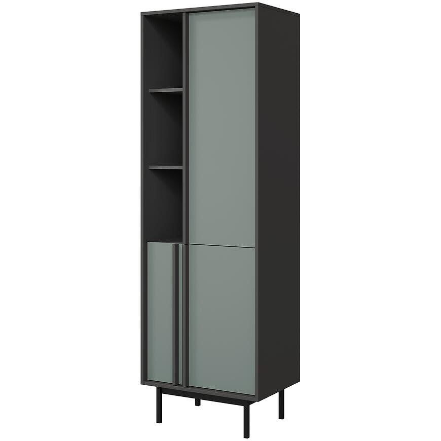Vitrína Alsy 3 Aloe/Antracit