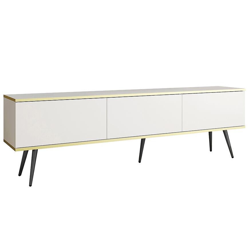 TV stolík Oro 175 Biela+ Čierne nohy