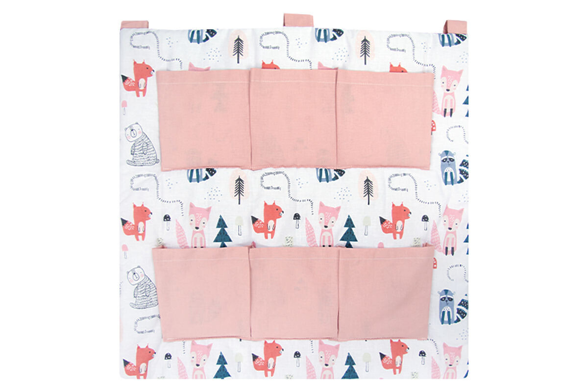 Vreckár na postieľku Líška - ružová