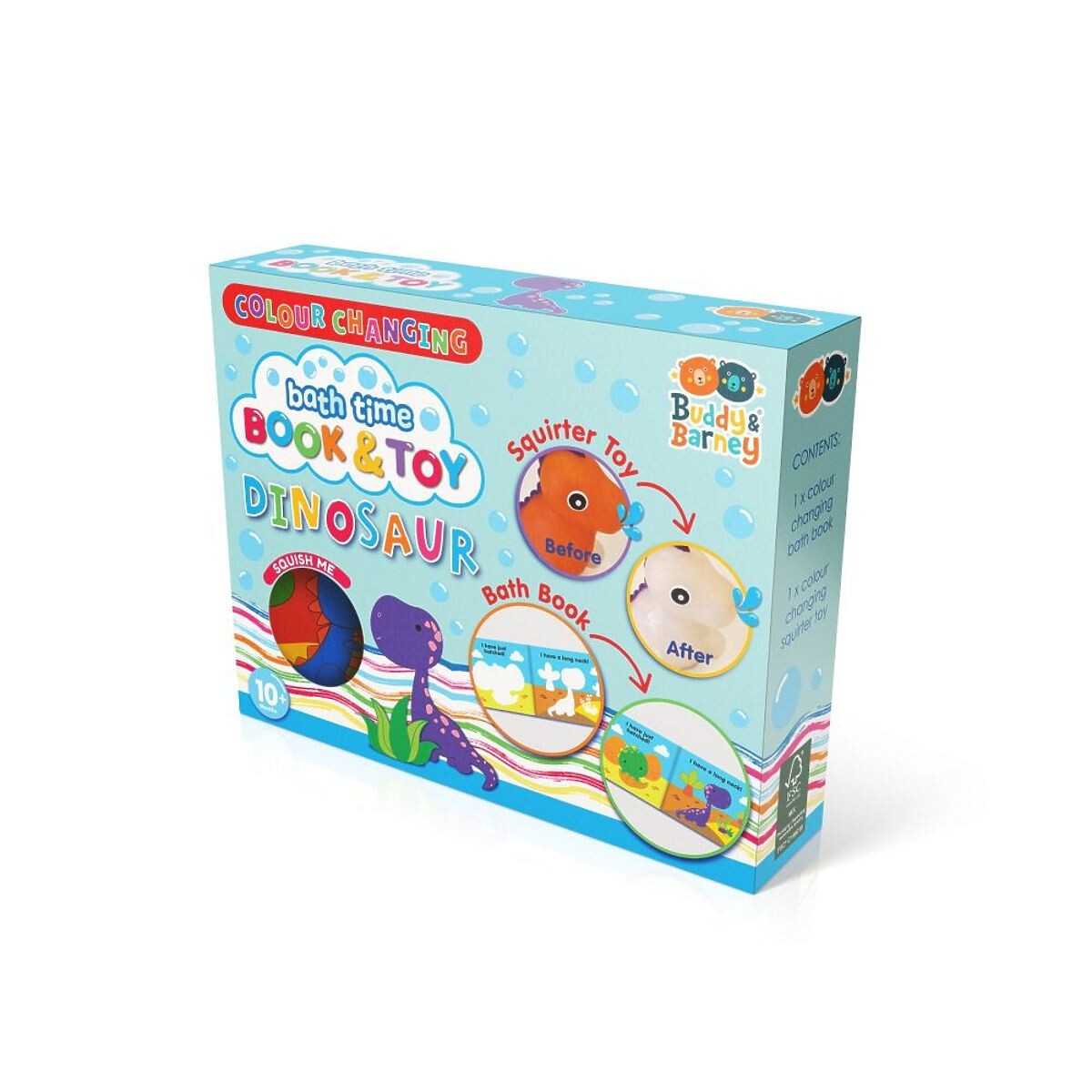 Sada meniaca farbu knižka s hračkou - Dinosaurus
