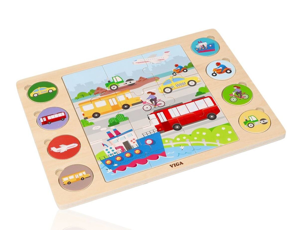 Skladačka 2v1 Vozidlá - puzzle a hra nájdi tieň