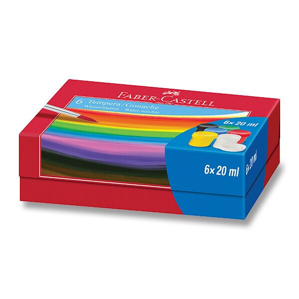 Temperové farby Faber-Castell v téglikoch - 6 ks x 20 ml