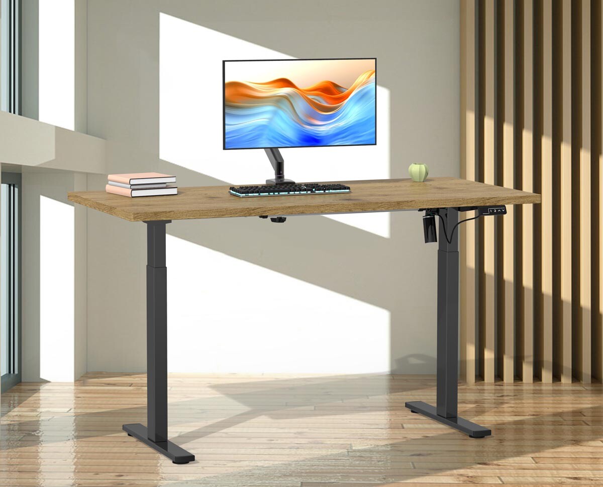 Výškovo nastaviteľný stôl E-Lona 160x80, medový dub