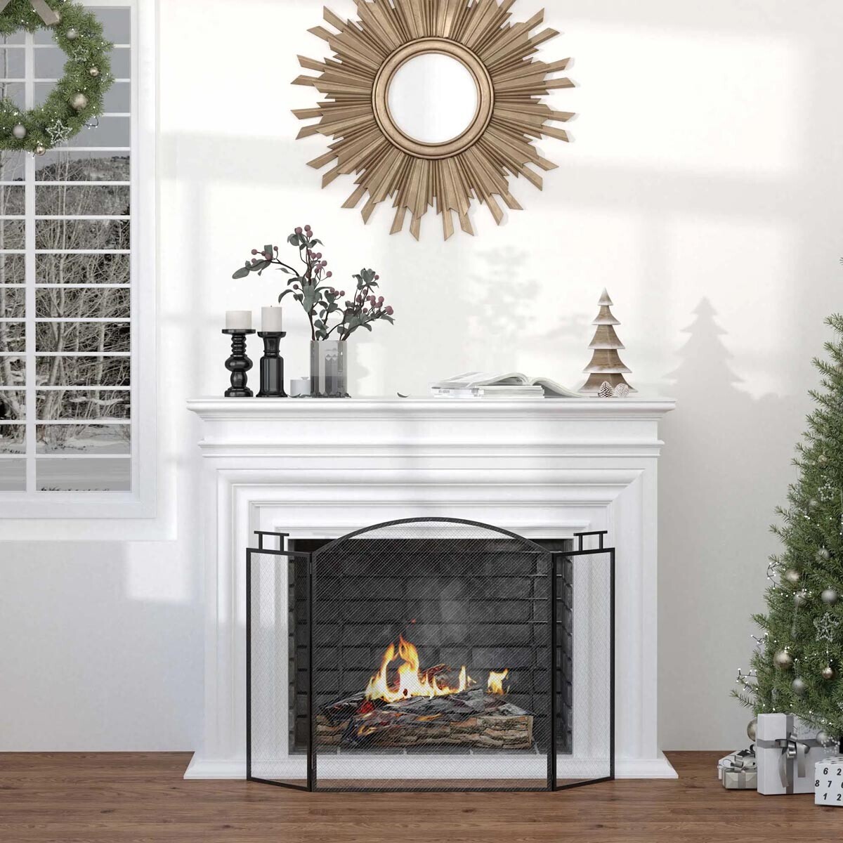 Zábrana ku krbu, vzor pletiva